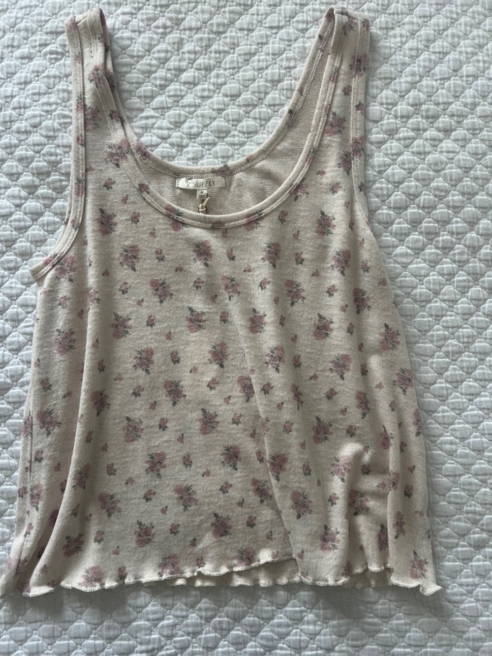 NWT Z Supply Jolie Dawn Ditsy Swing Tank Floral Cream Pink